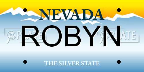 ROBYN Nevada License Plate