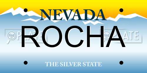 ROCHA Nevada License Plate