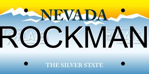 ROCKMAN Nevada License Plate
