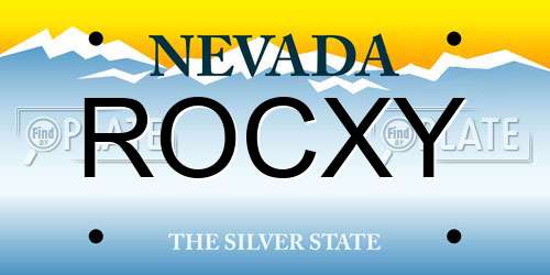 ROCXY Nevada License Plate