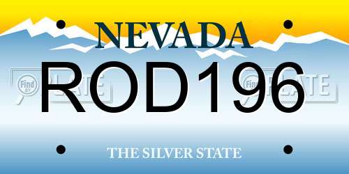 ROD196 Nevada License Plate