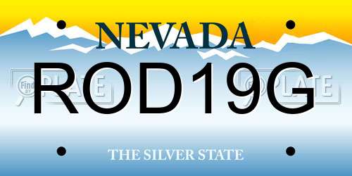 ROD19G Nevada License Plate