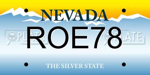 ROE78 Nevada License Plate