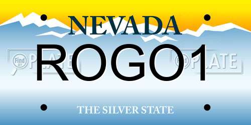 ROGO1 Nevada License Plate