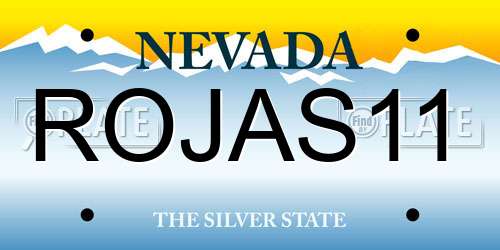 ROJAS11 Nevada License Plate