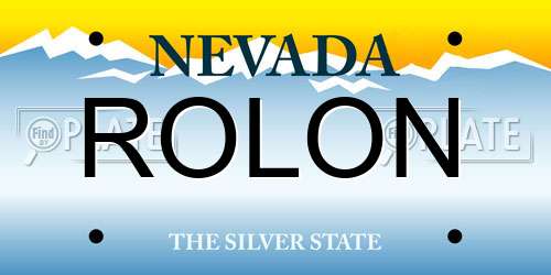 ROLON Nevada License Plate