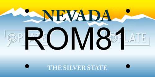 ROM81 Nevada License Plate