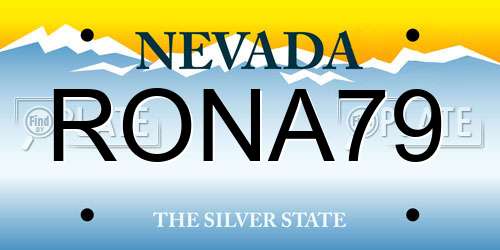RONA79 Nevada License Plate