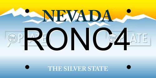 RONC4 Nevada License Plate
