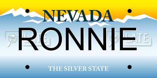 RONNIE Nevada License Plate