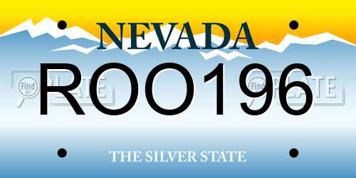 ROO196 Nevada License Plate