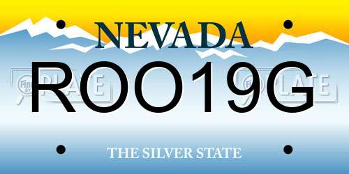 ROO19G Nevada License Plate