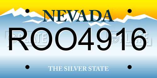 ROO4916 Nevada License Plate