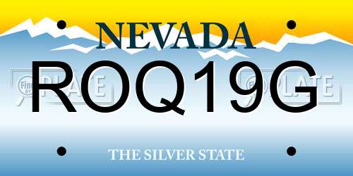 ROQ19G Nevada License Plate