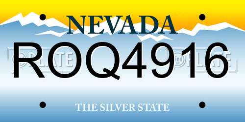 ROQ4916 Nevada License Plate