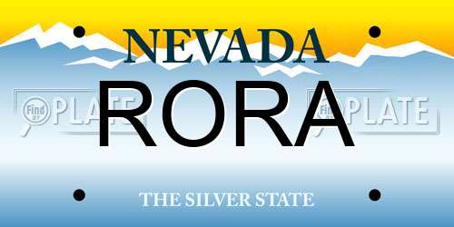 RORA Nevada License Plate