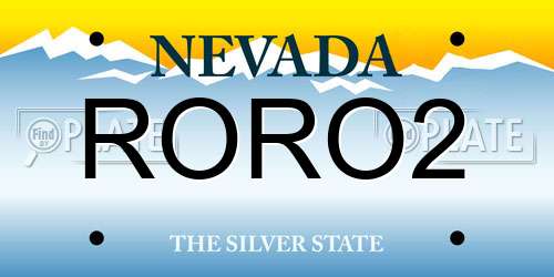 RORO2 Nevada License Plate