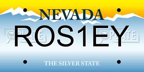 ROS1EY Nevada License Plate