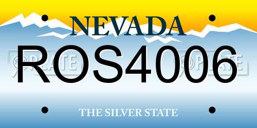 ROS4006 Nevada License Plate