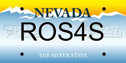 ROS4S Nevada License Plate