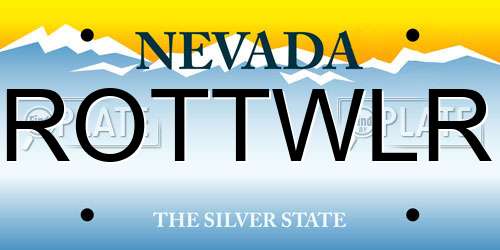 ROTTWLR Nevada License Plate