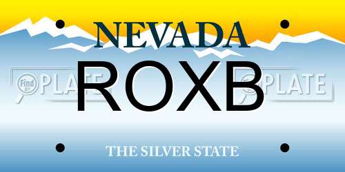 ROXB Nevada License Plate