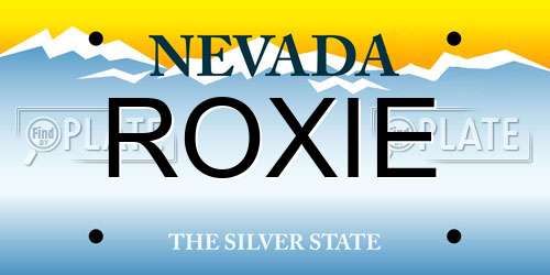 ROXIE Nevada License Plate