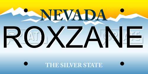 ROXZANE Nevada License Plate