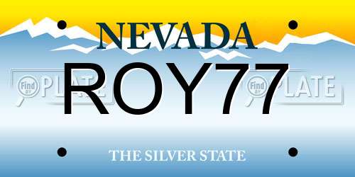 ROY77 Nevada License Plate