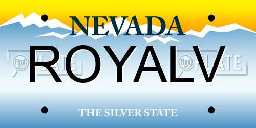 ROYALV Nevada License Plate