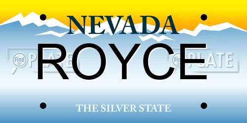 ROYCE Nevada License Plate