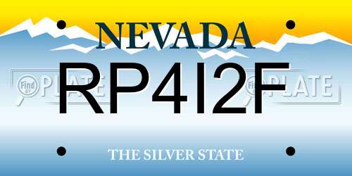 RP4I2F Nevada License Plate