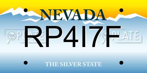 RP4I7F Nevada License Plate
