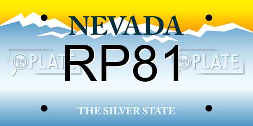 RP81 Nevada License Plate