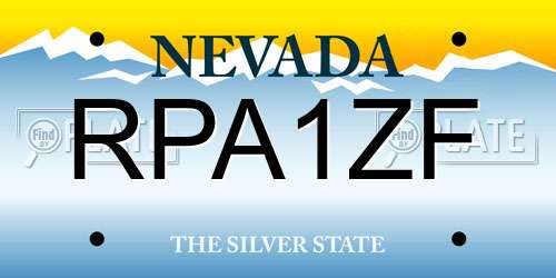 RPA1ZF Nevada License Plate
