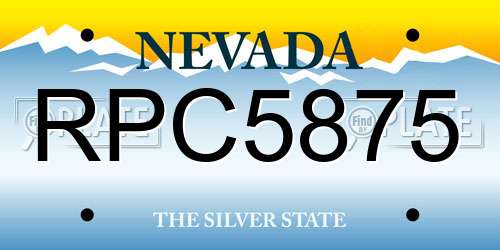 RPC5875 Nevada License Plate