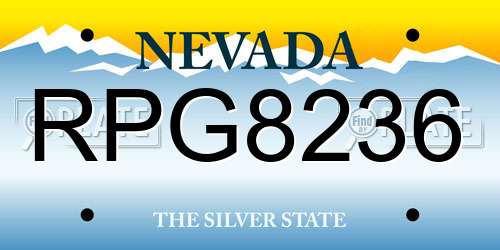 RPG8236 Nevada License Plate