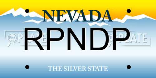 RPNDP Nevada License Plate