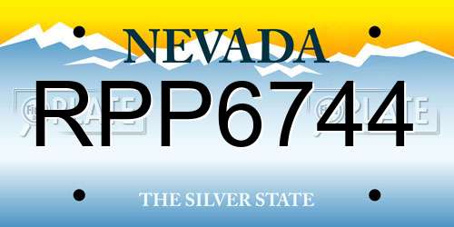 RPP6744 Nevada License Plate