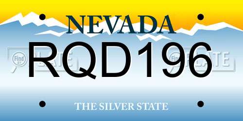 RQD196 Nevada License Plate