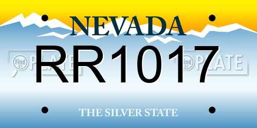 RR1017 Nevada License Plate