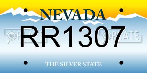 RR1307 Nevada License Plate