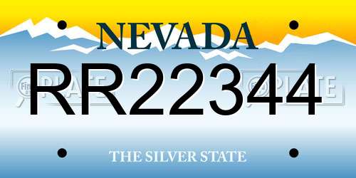 RR22344 Nevada License Plate