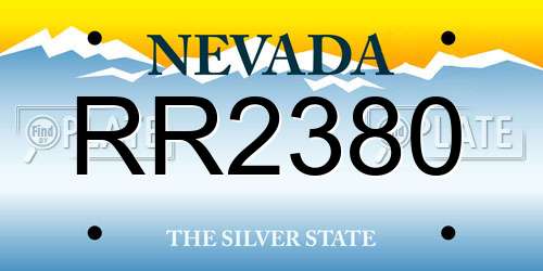 RR2380 Nevada License Plate