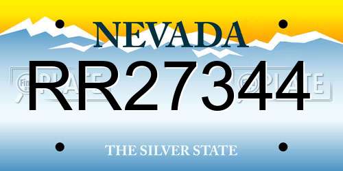 RR27344 Nevada License Plate