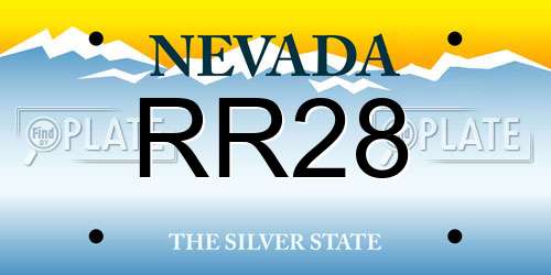 RR28 Nevada License Plate