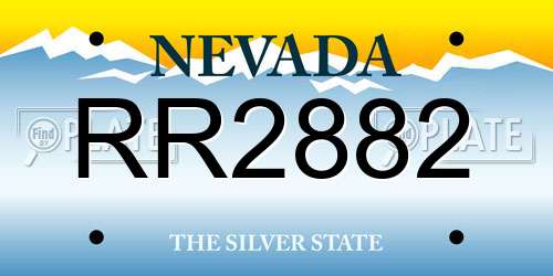 RR2882 Nevada License Plate