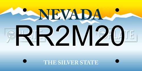 RR2M20 Nevada License Plate