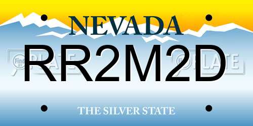RR2M2D Nevada License Plate