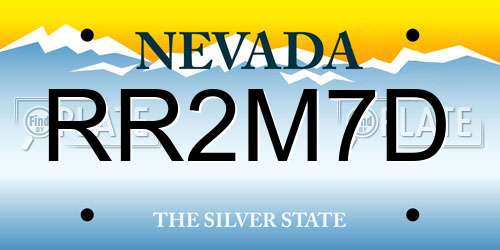 RR2M7D Nevada License Plate